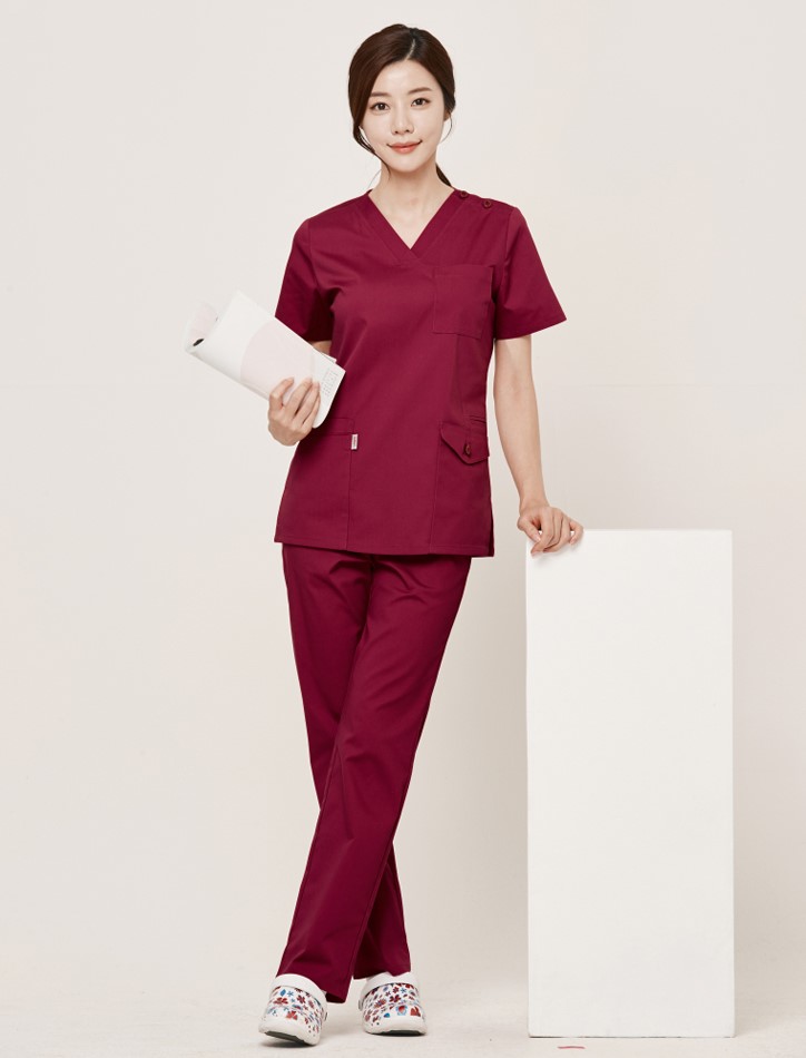 Good.U ST-509 女款牙醫診所制服葡萄酒色